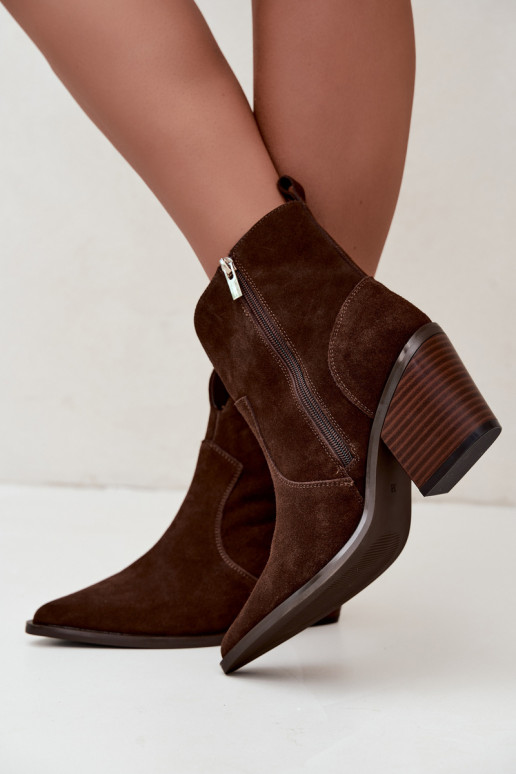 Bottines cowboy chocolat avec talons Big Star