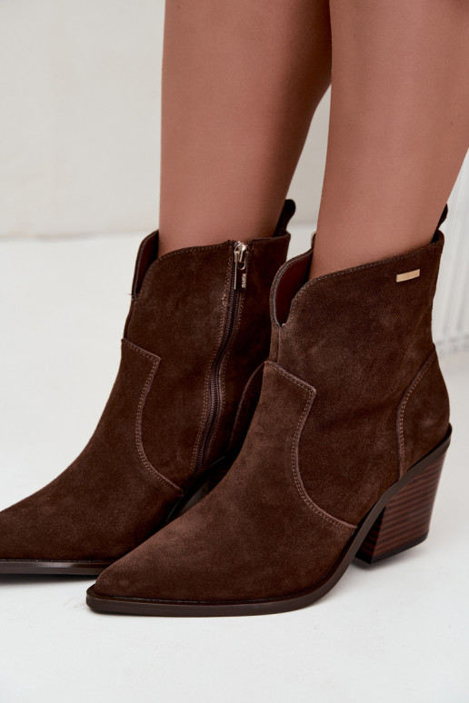 Bottines cowboy chocolat avec talons Big Star