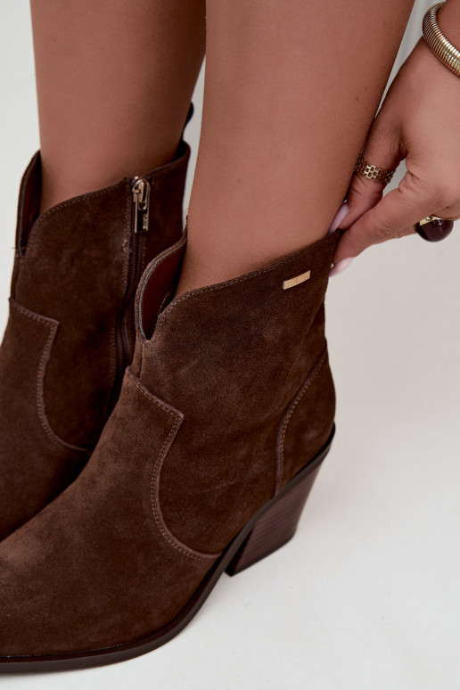 Bottines cowboy chocolat avec talons Big Star