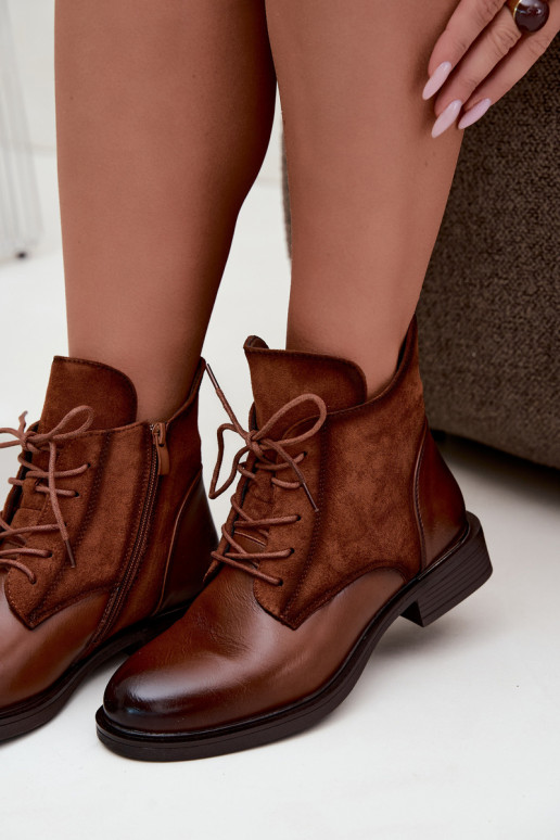 Bottines brunes avec talons larges Ismerae