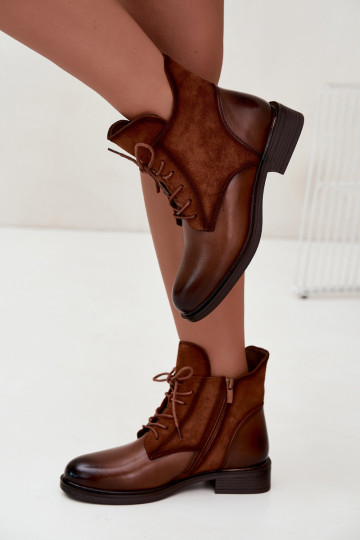 Bottines brunes avec talons larges Ismerae 2