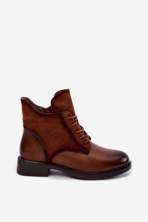 Bottines brunes avec talons larges Ismerae