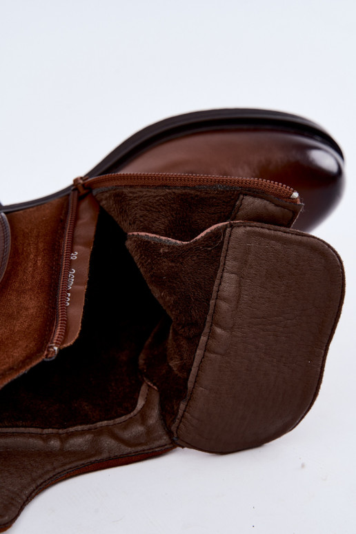 Bottines brunes avec talons larges Ismerae