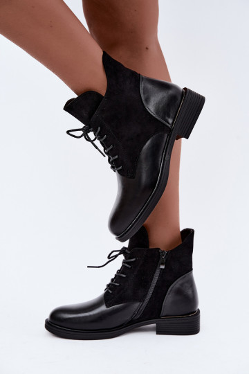 Bottines noires avec talons larges Ismerae 2