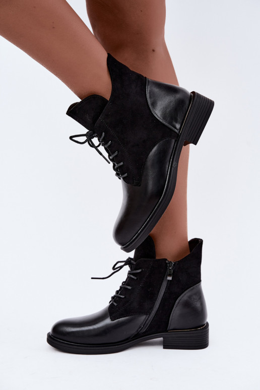Bottines noires avec talons larges Ismerae
