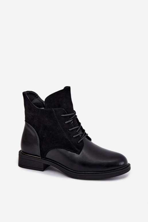 Bottines noires avec talons larges Ismerae