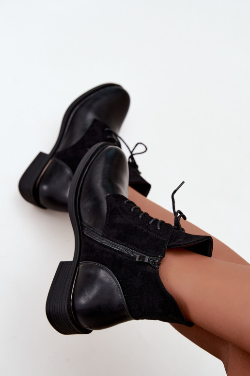Bottines noires avec talons larges Ismerae