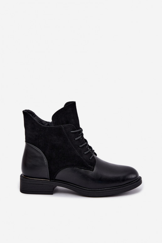 Bottines noires avec talons larges Ismerae