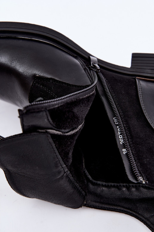 Bottines noires avec talons larges Ismerae