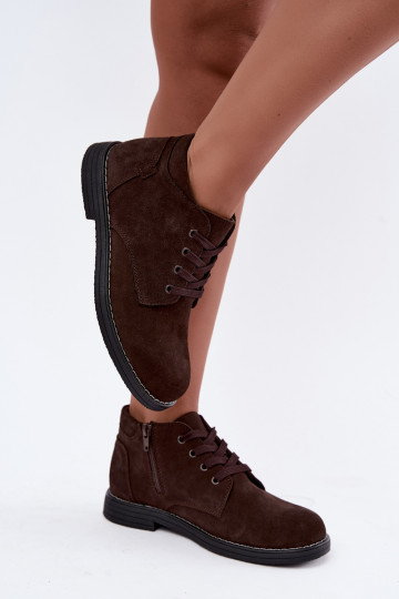 Chaussures en daim chocolat Nirelia
