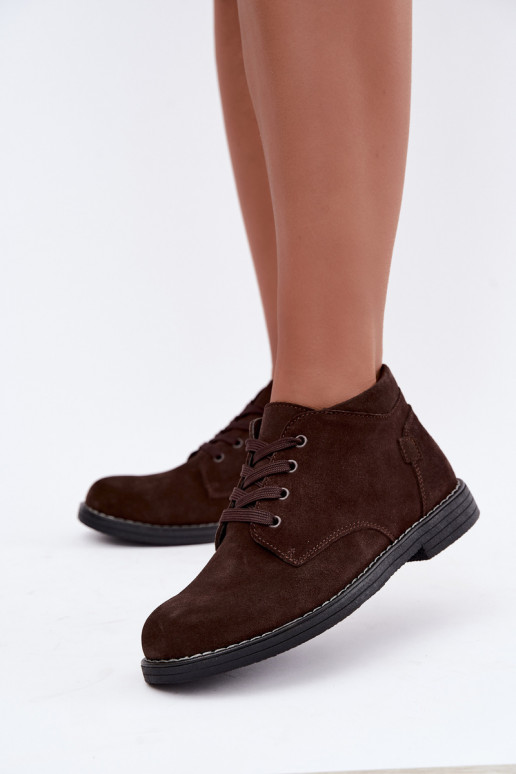 Chaussures en daim chocolat Nirelia