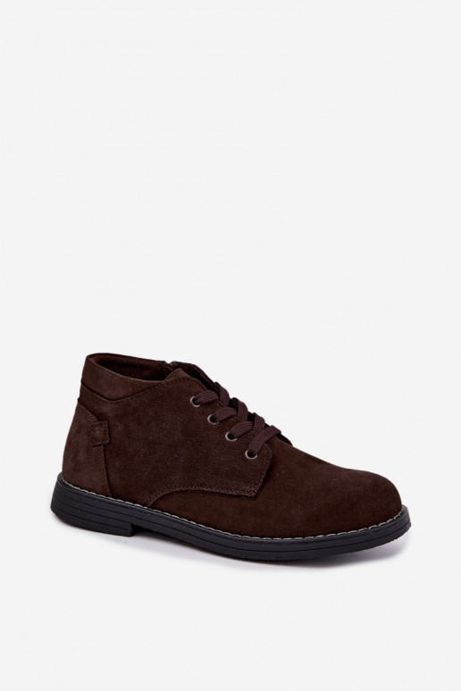 Chaussures en daim chocolat Nirelia