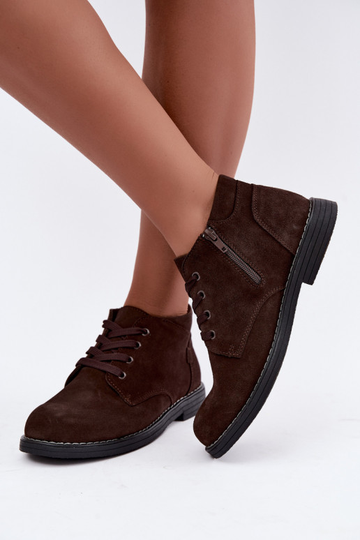 Chaussures en daim chocolat Nirelia