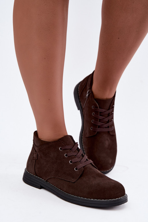 Chaussures en daim chocolat Nirelia
