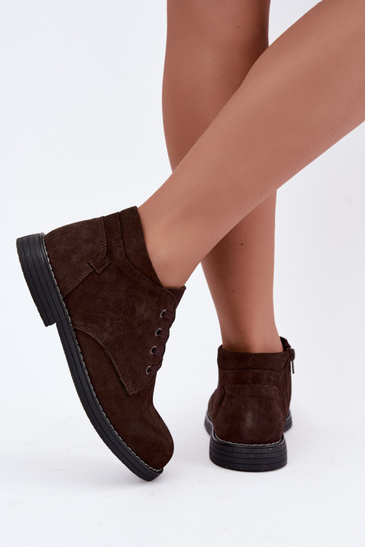 Chaussures en daim chocolat Nirelia