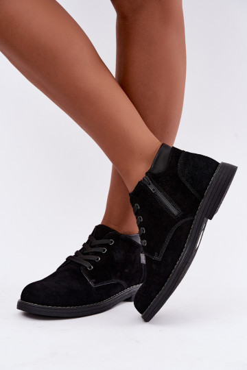 Chaussures en daim noir Nirelia