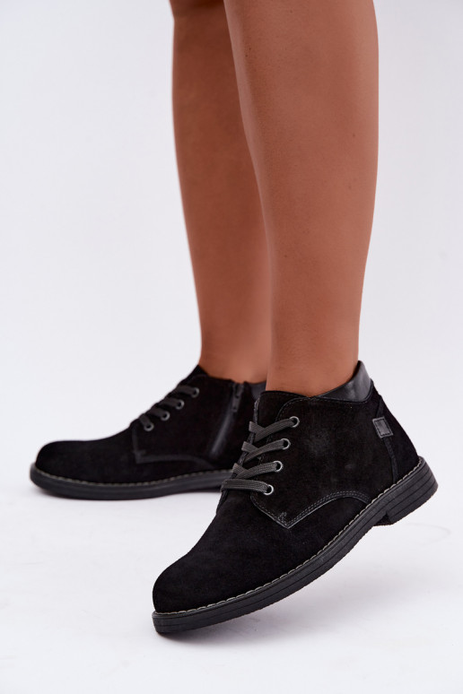 Chaussures en daim noir Nirelia