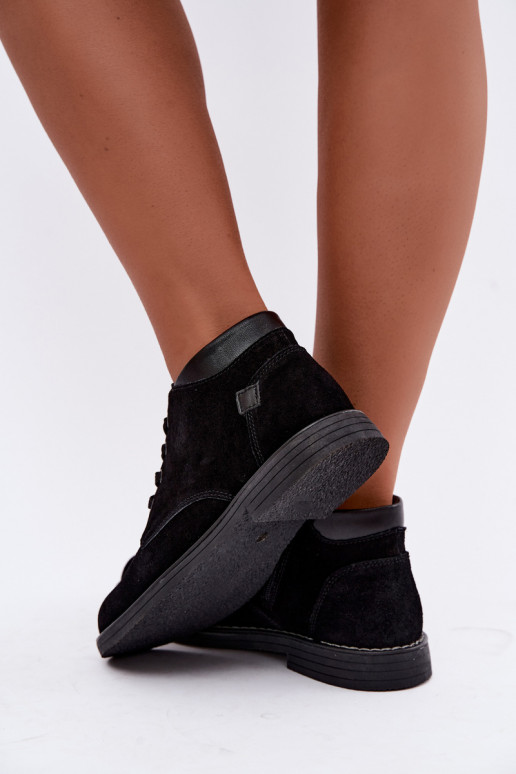 Chaussures en daim noir Nirelia
