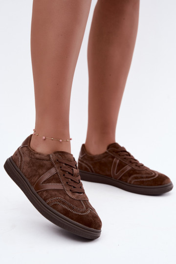 Sneakers en cuir et daim marron Cariva 2