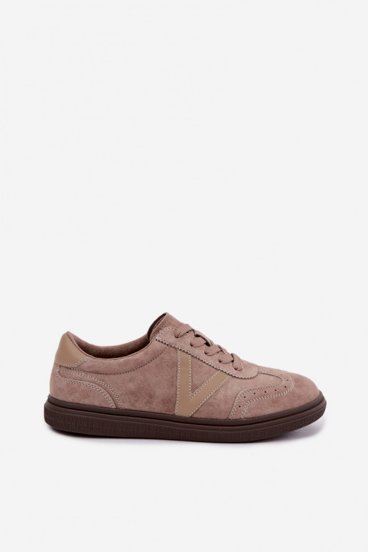 Sneakers en cuir et daim sable Cariva