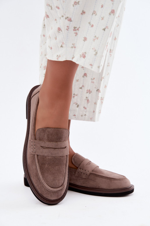 Mocassins pour femmes en daim couleur sable Vinceza 62335