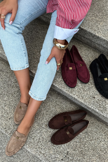 Mocassins pour femmes avec volants et détails décoratifs couleur sable Kairo 2