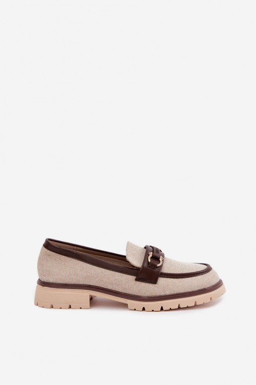 Mocassins pour femmes avec détails raffinés en couleur sable et marron Brika