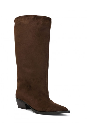 Bottines à talons en suède synthétique marron Casella
