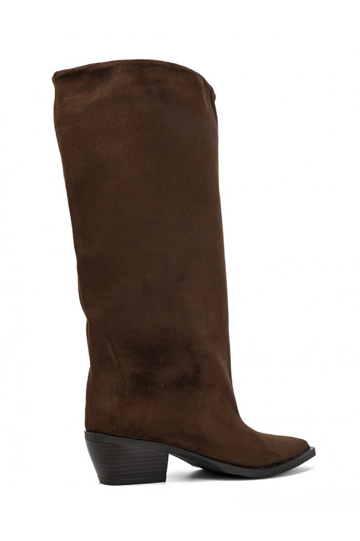 Bottines à talons en suède synthétique marron Casella