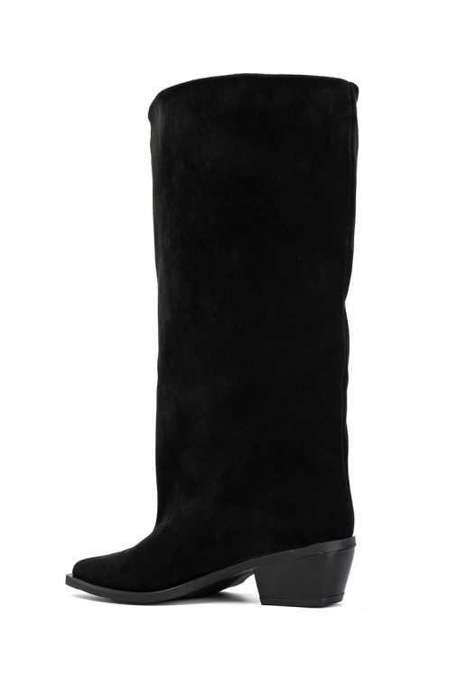 bottes montantes à enfiler avec talons en daim synthétique noir Casella