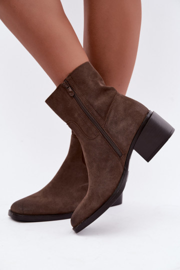 Bottines pour femmes en daim marron Iveris 2