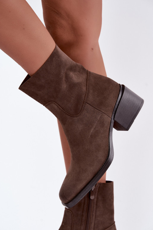 Bottines pour femmes en daim marron Iveris