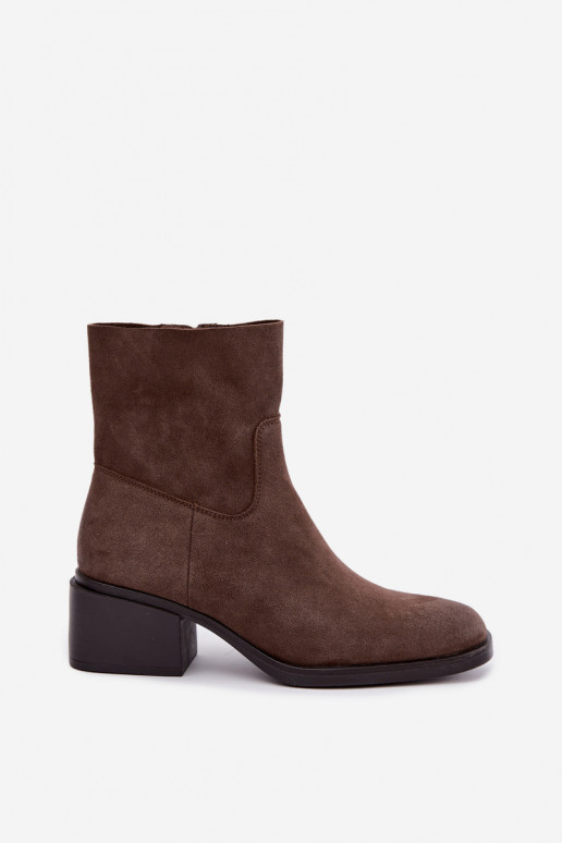 Bottines pour femmes en daim marron Iveris