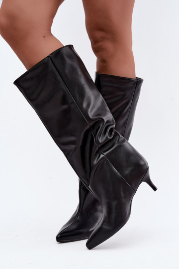 Bottines à talons en suède synthétique noir Desya 2