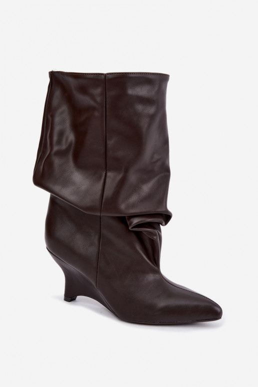 Bottines slouchy avec plateforme en chocolat Ilyna