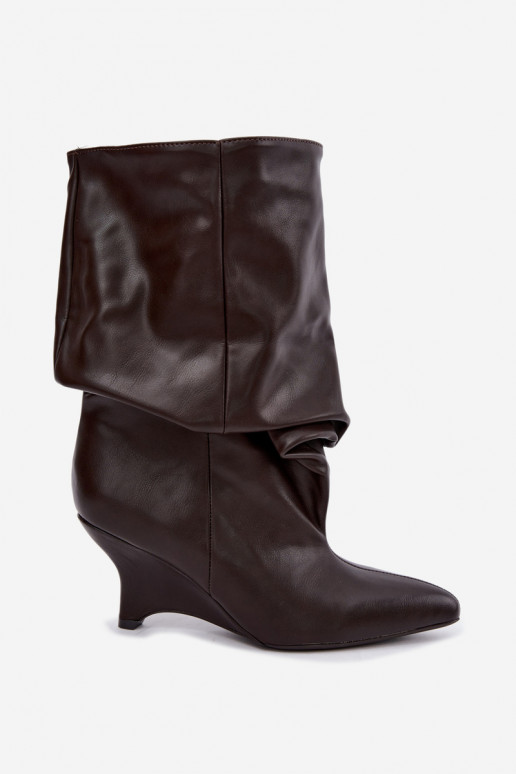 Bottines slouchy avec plateforme en chocolat Ilyna