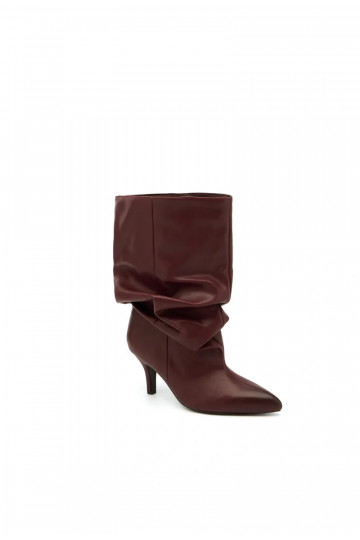 Bottines slouchy à talons en bordeaux Gelra