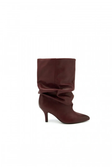 Bottines slouchy à talons en bordeaux Gelra 2