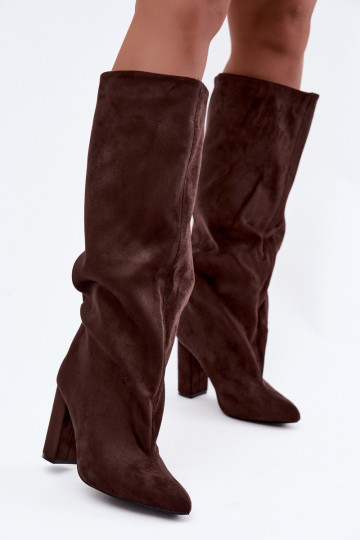 Bottines à talons en chocolat Adoria
