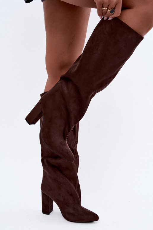 Bottines à talons en chocolat Adoria