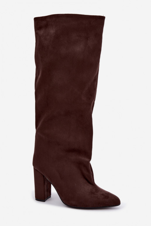 Bottines à talons en chocolat Adoria