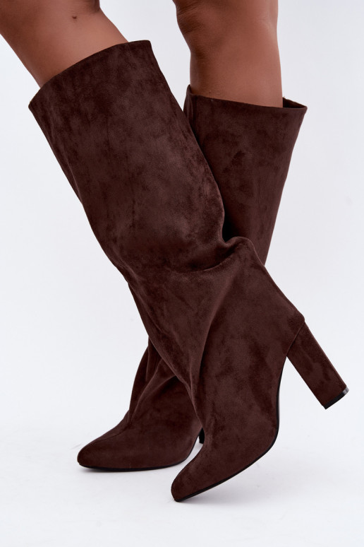 Bottines à talons en chocolat Adoria