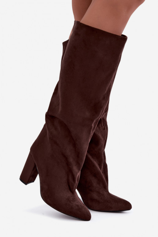 Bottines à talons en chocolat Adoria