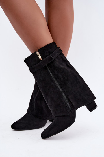 Bottines chaudes pour femmes avec talons décorés en noir Luvielle 2