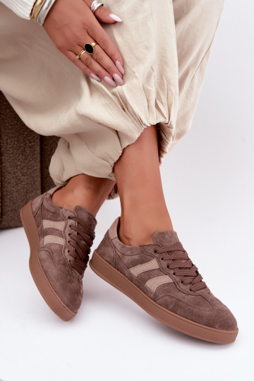 Baskets pour femmes en daim marron Vinceza 95438