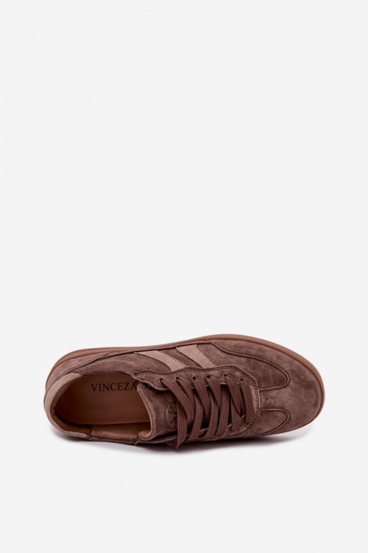 Baskets pour femmes en daim marron Vinceza 95438