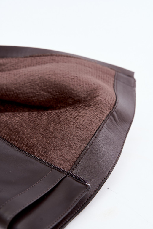 Bottes hautes pour femmes avec tige cousue et talons chocolat Salia