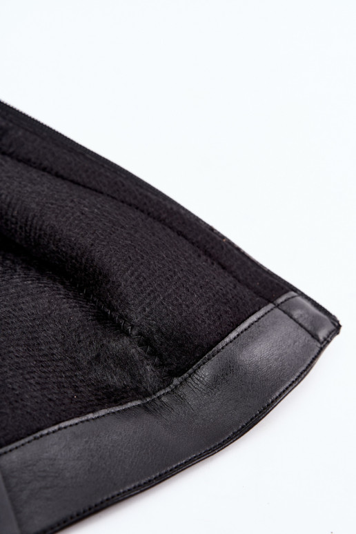 Bottes hautes pour femmes avec tige cousue et talons noirs Salia