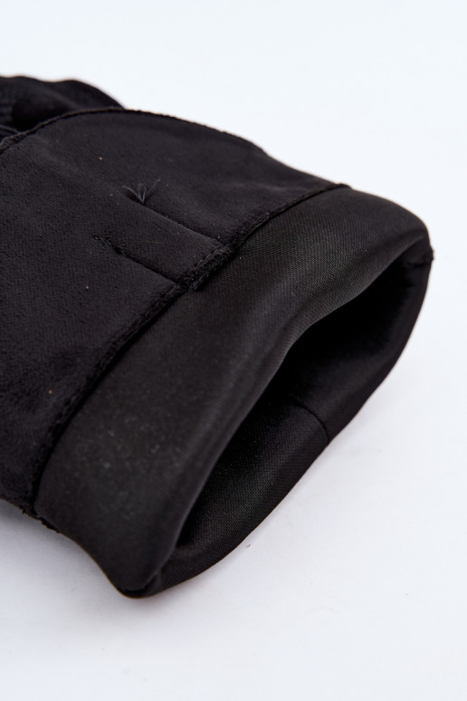 Bottes hautes style cowboy froissées avec talons et tige cousue noir Ives
