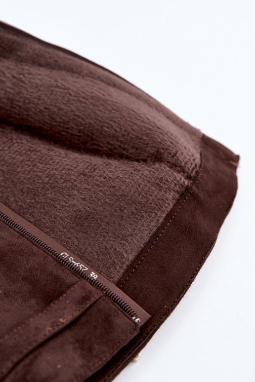 Bottes hautes pour femmes avec tige cousue et talons chocolat Salia